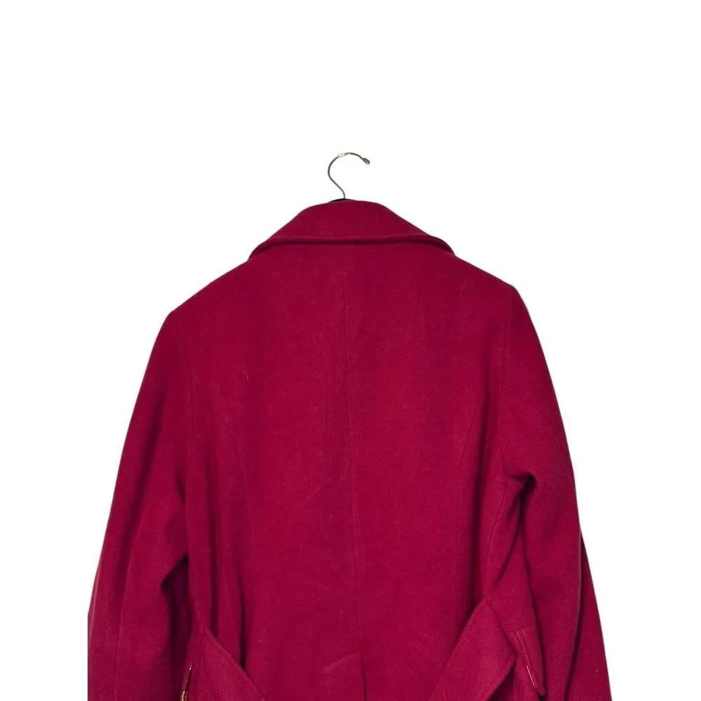 CAbi Women Peacoat Jacket Tea Coat Style 619 Wool Blend Burgundy Red Plus Sz. 14 - Picture 9 of 9